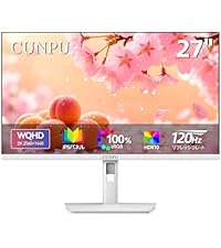 Amazon.co.jp: CUNPU 27インチ White モニター WQHD（2560 x 1440